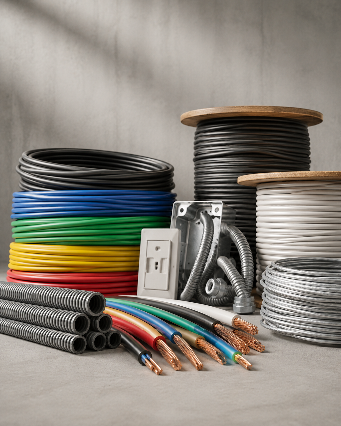 Cableado eléctrico y accesorios para instalaciones